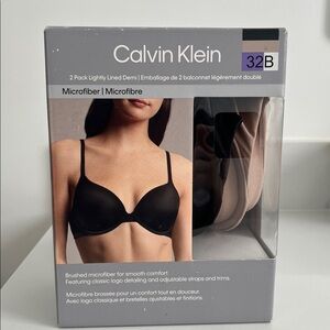 BR2- Calvin Klein Luxe Bra  2-Pack / Black and Beige